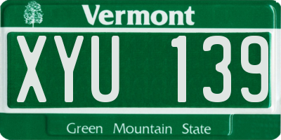 VT license plate XYU139