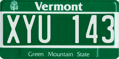 VT license plate XYU143