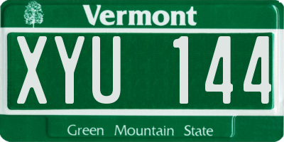 VT license plate XYU144