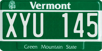 VT license plate XYU145