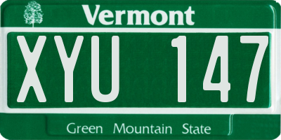 VT license plate XYU147