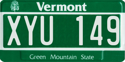 VT license plate XYU149