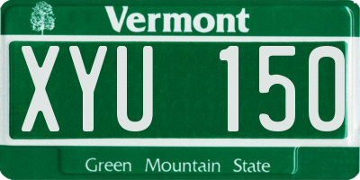 VT license plate XYU150