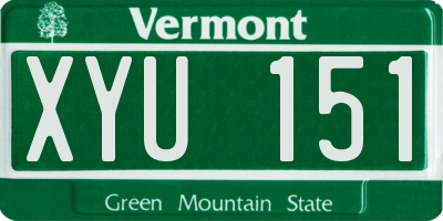 VT license plate XYU151
