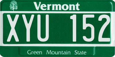 VT license plate XYU152