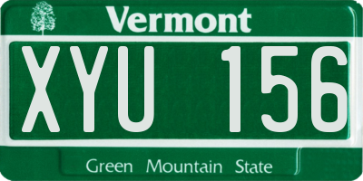VT license plate XYU156