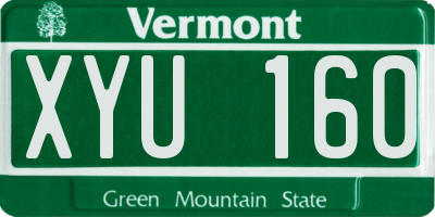 VT license plate XYU160