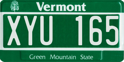 VT license plate XYU165