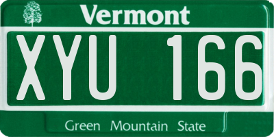 VT license plate XYU166