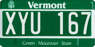 VT license plate XYU167