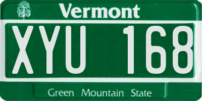 VT license plate XYU168
