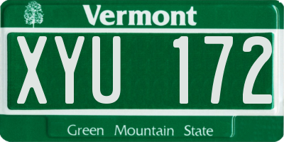 VT license plate XYU172
