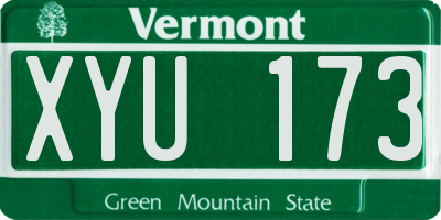 VT license plate XYU173