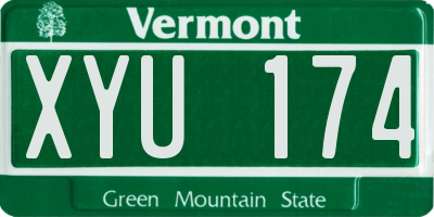 VT license plate XYU174
