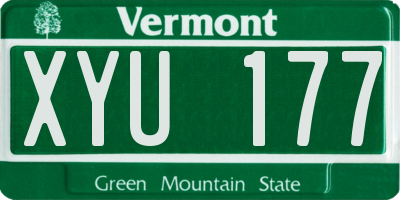VT license plate XYU177