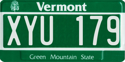 VT license plate XYU179