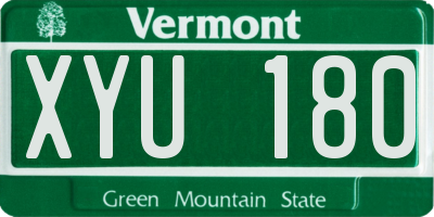 VT license plate XYU180