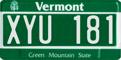 VT license plate XYU181