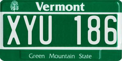 VT license plate XYU186