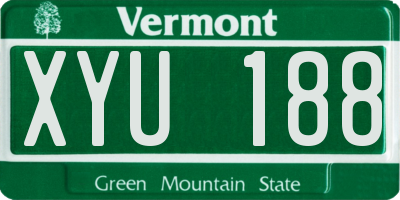 VT license plate XYU188