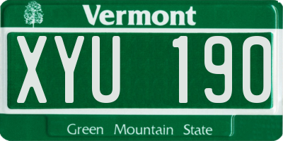 VT license plate XYU190