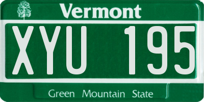VT license plate XYU195