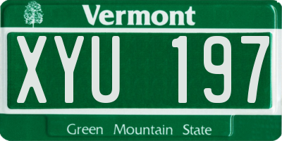 VT license plate XYU197