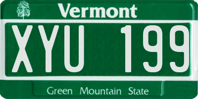 VT license plate XYU199
