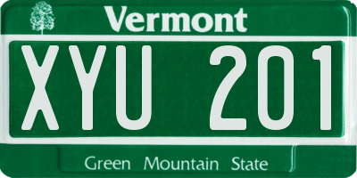 VT license plate XYU201