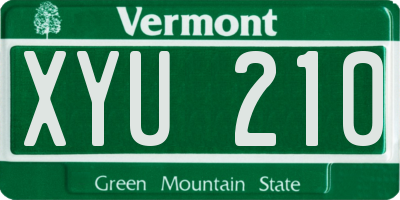VT license plate XYU210