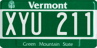 VT license plate XYU211