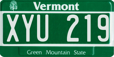 VT license plate XYU219