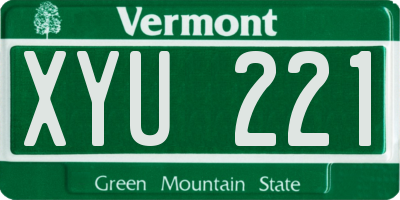VT license plate XYU221