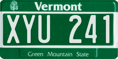 VT license plate XYU241