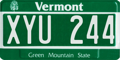 VT license plate XYU244
