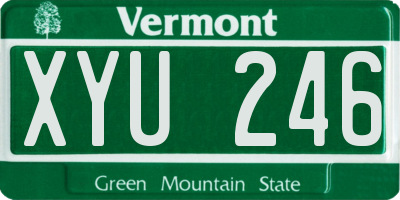 VT license plate XYU246