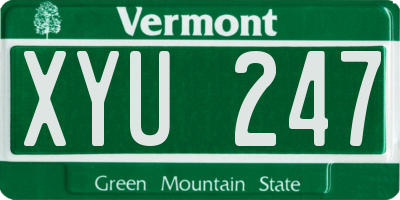 VT license plate XYU247