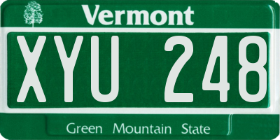 VT license plate XYU248