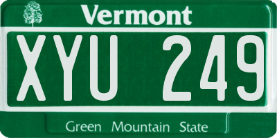 VT license plate XYU249
