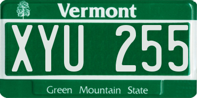 VT license plate XYU255
