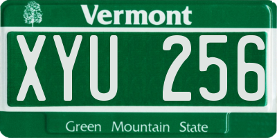 VT license plate XYU256