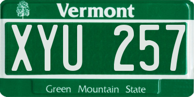 VT license plate XYU257