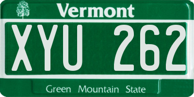 VT license plate XYU262