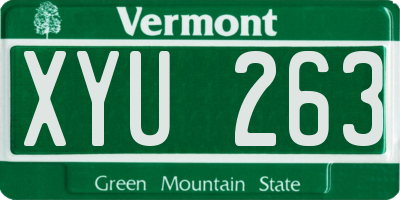 VT license plate XYU263