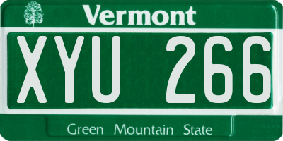 VT license plate XYU266