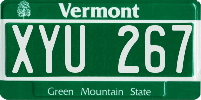 VT license plate XYU267