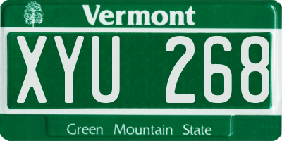 VT license plate XYU268