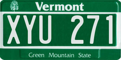 VT license plate XYU271