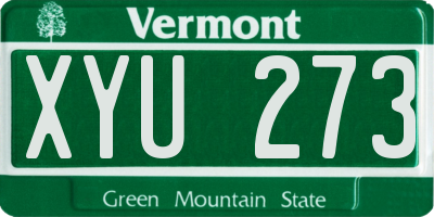 VT license plate XYU273