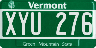 VT license plate XYU276